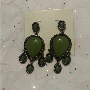 Emily Maynard Elegant Green Chandelier Earrings made for Towne and Reese